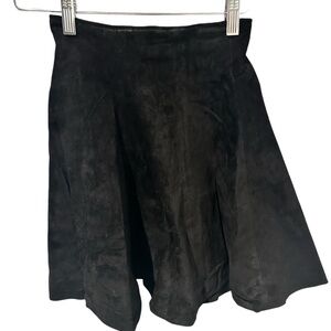 Chia Black Leather Skirt‎ Vintage Made in the USA Size 2 Zip Up